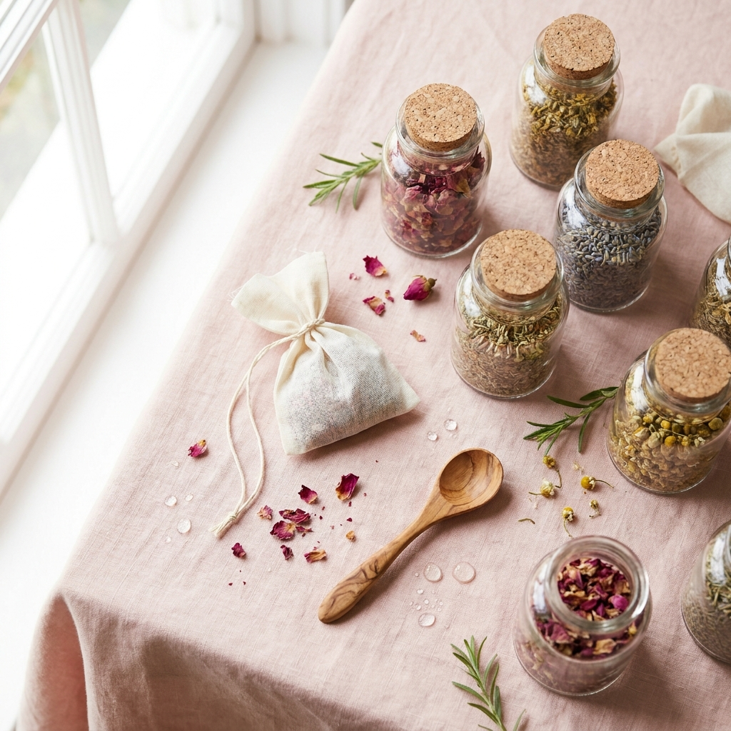Herbal Apothecary collection - jars of loose dried botanical herbs